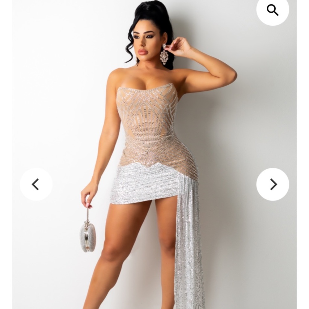 Sequined Special Occasion 2 Toned Dress